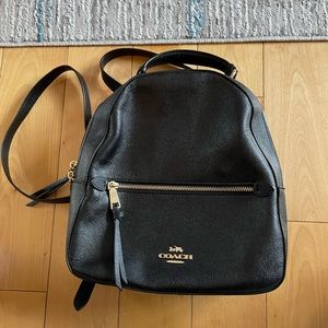 Coach Black Leather Backpack EUC